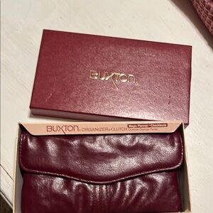 Buxton Burgundy Clutch Organizer